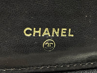 CHANEL Black Leather Wallet with Stitched Logo