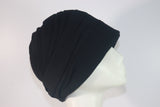 GIVENCHY 1960s Custom Black Wool Jersey Pleated Hat