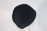 GIVENCHY 1960s Custom Black Wool Jersey Pleated Hat