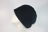 GIVENCHY 1960s Custom Black Wool Jersey Pleated Hat
