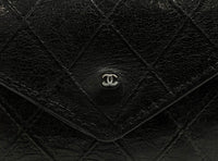 CHANEL Black Leather Quilted Wallet