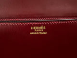 HERMÈS Burgundy Leather Two-Way Crossbody Bag with Adjustable Strap