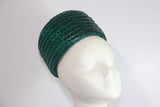 GIVENCHY 1960 Custom, Emerald Green Straw Pillbox Hat