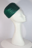 GIVENCHY 1960 Custom, Emerald Green Straw Pillbox Hat