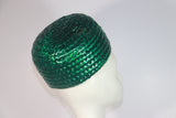 GIVENCHY 1960 Custom, Emerald Green Straw Pillbox Hat