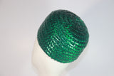 GIVENCHY 1960 Custom, Emerald Green Straw Pillbox Hat