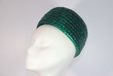GIVENCHY 1960 Custom, Emerald Green Straw Pillbox Hat