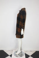 CHANEL HAUTE COUTURE 1960s Black and Multicolored Plaid Boucle Coat