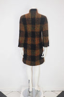CHANEL HAUTE COUTURE 1960s Black and Multicolored Plaid Boucle Coat