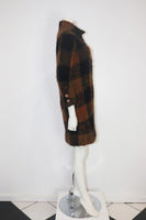 CHANEL HAUTE COUTURE 1960s Black and Multicolored Plaid Boucle Coat