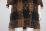 CHANEL HAUTE COUTURE 1960s Black and Multicolored Plaid Boucle Coat