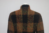 CHANEL HAUTE COUTURE 1960s Black and Multicolored Plaid Boucle Coat