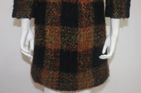 CHANEL HAUTE COUTURE 1960s Black and Multicolored Plaid Boucle Coat