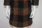 CHANEL HAUTE COUTURE 1960s Black and Multicolored Plaid Boucle Coat