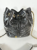Chanel Contemporary Women's Drawstring Bag in Black Leather, Circa 2020