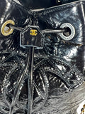 Chanel Contemporary Women's Drawstring Bag in Black Leather, Circa 2020
