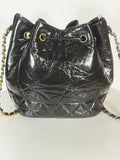 Chanel Contemporary Women's Drawstring Bag in Black Leather, Circa 2020