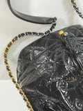 Chanel Contemporary Women's Drawstring Bag in Black Leather, Circa 2020