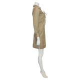 YVES SAINT LAURENT Khaki Cotton Lace-Up Safari Mini Dress