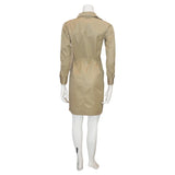 YVES SAINT LAURENT Khaki Cotton Lace-Up Safari Mini Dress
