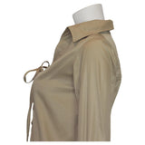 YVES SAINT LAURENT Khaki Cotton Lace-Up Safari Mini Dress