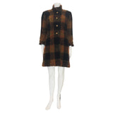 CHANEL HAUTE COUTURE 1960s Black and Multicolored Plaid Boucle Coat
