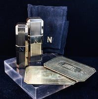 NORMAN NORELL Vintage Gold Tone Cosmetic Set with Velvet Bag