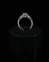 ENGAGEMENT Ring 18 Karat White Gold with Center Stone Size 4 1/2