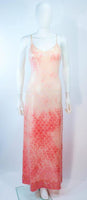 HALSTON 1970s Sequin Peach Patterned Gown Wrap Size 2