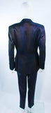 MOSCHINO Black and Silk Navy High Waist Pant Suit Size 42
