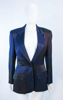 MOSCHINO Black and Silk Navy High Waist Pant Suit Size 42