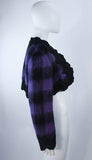 MR. BEENE Purple Plaid Mohair Jacket w/ Lace Accents Size 6-8