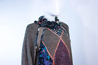 KOOS VAN DEN AKKER Printed Wool Mixed Ruffle Dress Size 8