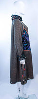 KOOS VAN DEN AKKER Printed Wool Mixed Ruffle Dress Size 8