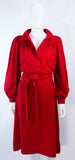 EMANUEL UNGARO Red Wool Cashmere Blend Dress Size 8