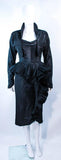 IRENE Black Silk Cascading Ruffle Cocktail Gown and Jacket Size 4