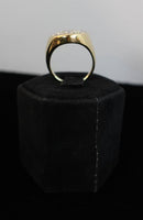 DIAMOND Circa 1970s Italian Ring 18 Karat Yellow Gold Size 6