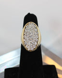 DIAMOND Circa 1970s Italian Ring 18 Karat Yellow Gold Size 6