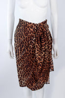 GUY LAROCHE Chiffon Animal Print Criss Cross Skirt Set Size 38-40