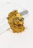 JUDITH LEIBER Vintage Lion's Head Brooch Pendant Gold Tone