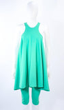 NORMA KAMALI Mint Green Stretch Knit Dress & Crop Pants Size M