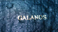 JAMES GALANOS Vintage Navy Leather Gold Stud Applique Belt Size 4-6