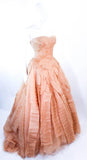 VERA WANG Beige Silk Organza Tulle Pleated Wedding Gown Size 2