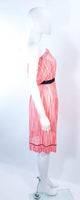 MISSONI White Orange and Pink Knit Strapless Dress Size 4-6