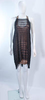 MISSONI Black Metallic Knit Stretch Set with Nude Jersey Dress Size 44