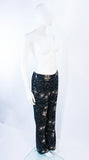 RIFAT OZBEK Ultra Black Pants with Metal Sequin Applique Size 4-6