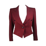 YVES SAINT LAURENT Rive Gauche Burgundy Jacket Size Small Medium