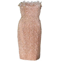 VINTAGE Pink Floral Strapless Cocktail Dress Size 4