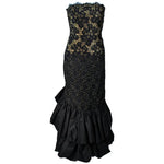 TRAVILLA Black and Gold Lace Gown Size 6