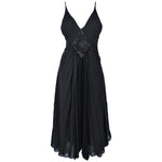 PACO RABANNE Black Silk Jerset Dress with Rhinestone Detail Size 42